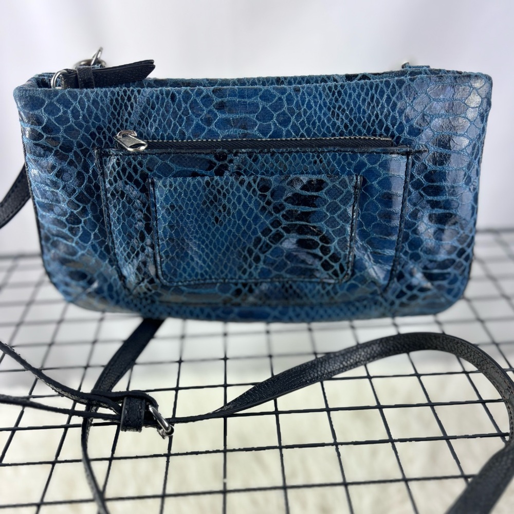 SIMPLY VERA WANG BELLA blue black snakeskin faux crossbody Used See desc.